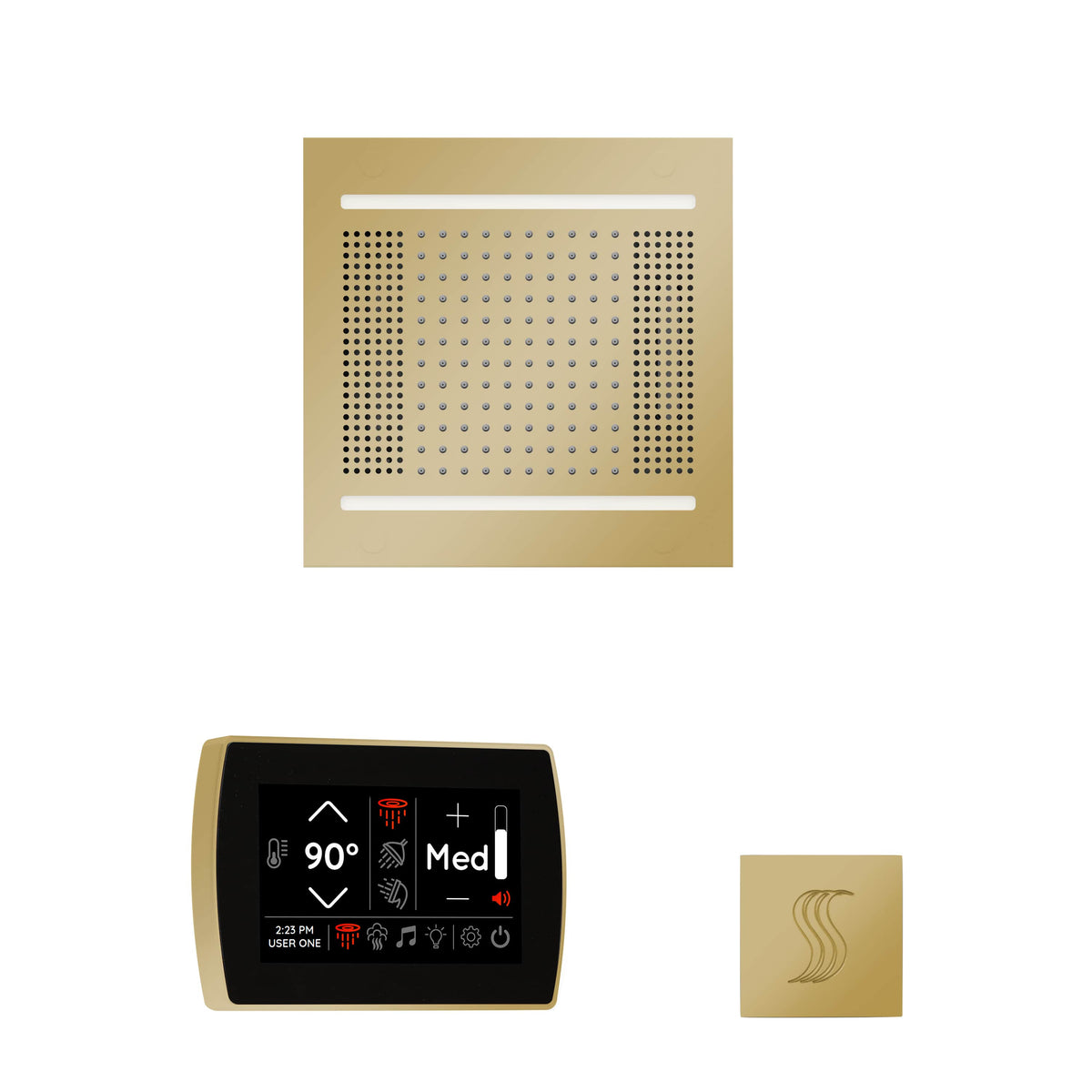 ThermaSol The wellness Hydrovive14 Steam Package with SignaTouch Square-Steam Shower Controls & Accessories-ThermaSol-Polished Brass-Nordica Sauna