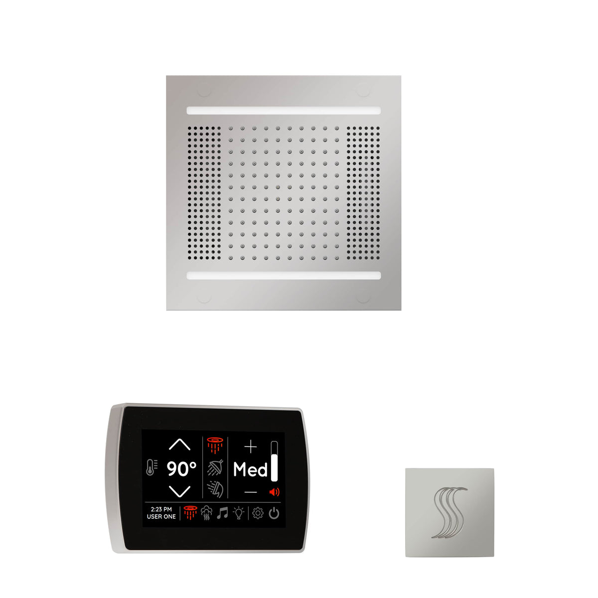 ThermaSol The wellness Hydrovive14 Steam Package with SignaTouch Square-Steam Shower Controls & Accessories-ThermaSol-Polished Chrome-Nordica Sauna