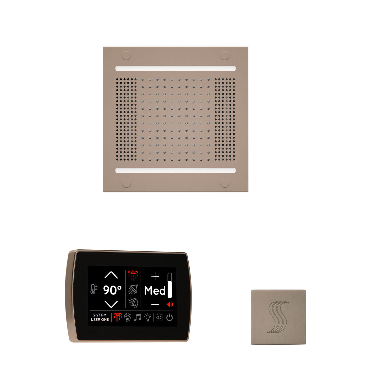 ThermaSol The wellness Hydrovive14 Steam Package with SignaTouch Square-Steam Shower Controls & Accessories-ThermaSol-Satin Nickel-Nordica Sauna