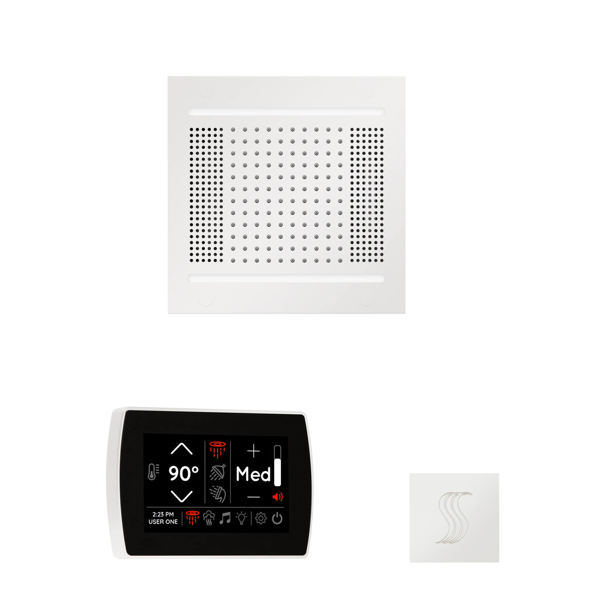 ThermaSol The wellness Hydrovive14 Steam Package with SignaTouch Square-Steam Shower Controls & Accessories-ThermaSol-White-Nordica Sauna