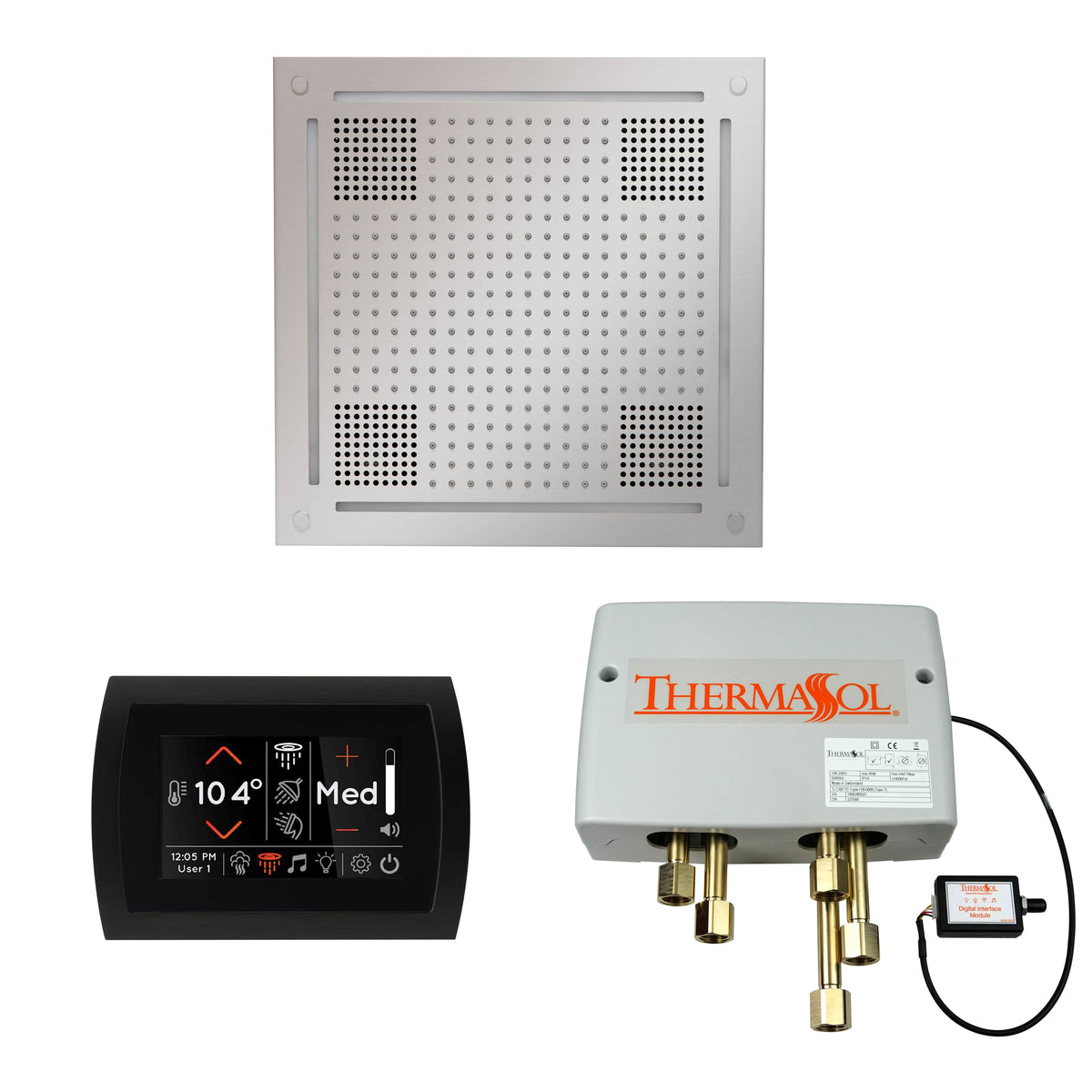 ThermaSol The Wellness Hydrovive Shower Package with SignaTouch Round-Steam Shower Controls & Accessories-ThermaSol-Polished Chrome-Nordica Sauna