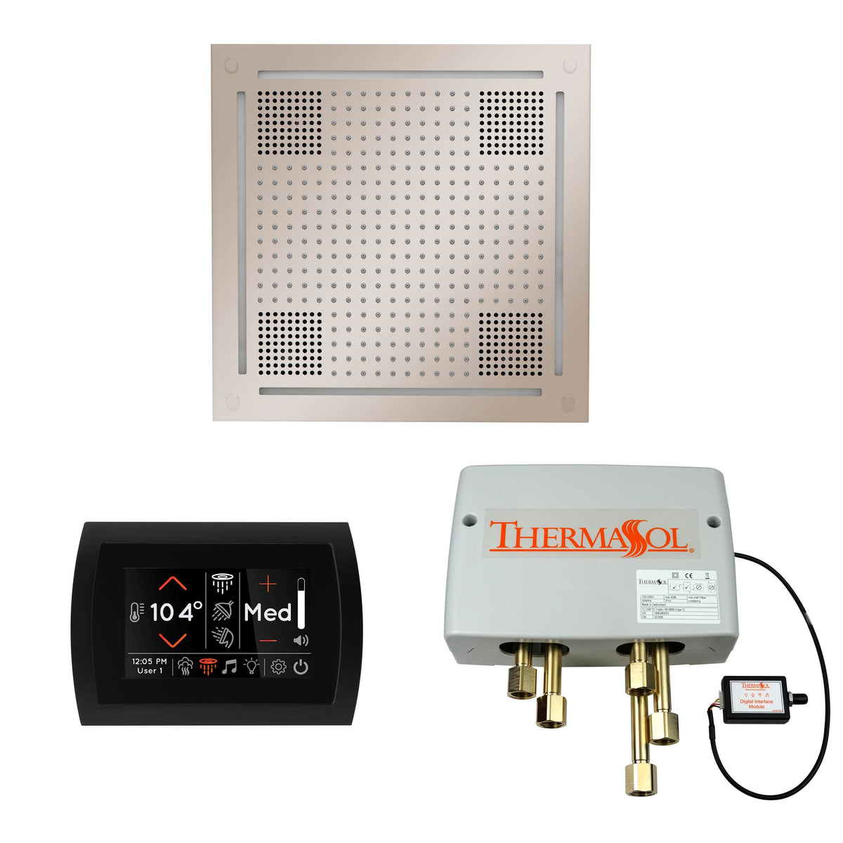 ThermaSol The Wellness Hydrovive Shower Package with SignaTouch Round-Steam Shower Controls & Accessories-ThermaSol-Polished Nickel-Nordica Sauna