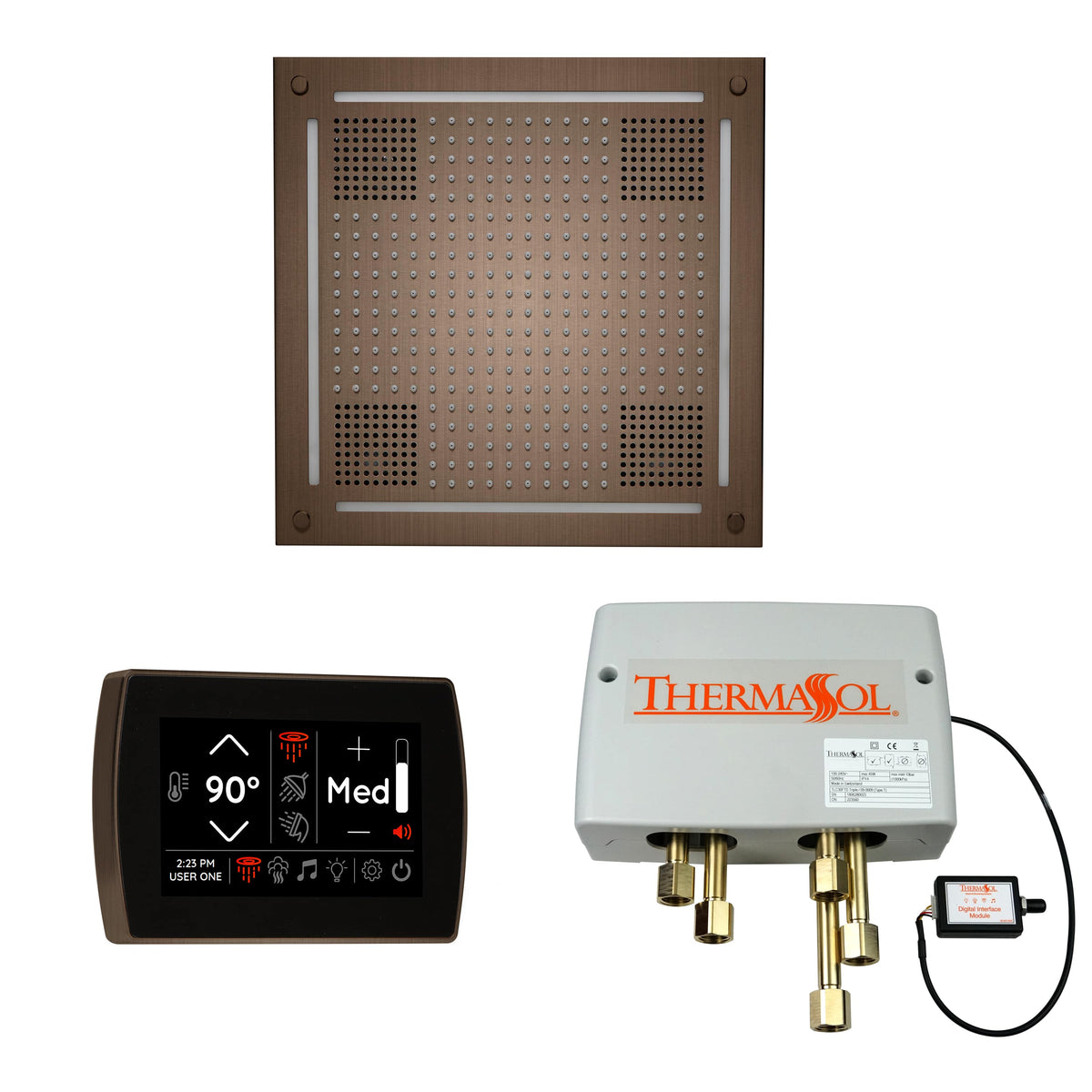 ThermaSol The Wellness Hydrovive Shower Package with SignaTouch Square-Steam Shower Controls & Accessories-ThermaSol-Antique Nickel-Nordica Sauna