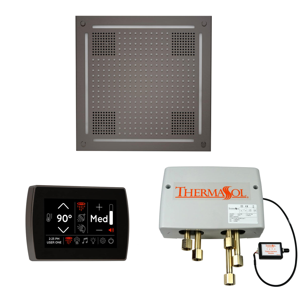 ThermaSol The Wellness Hydrovive Shower Package with SignaTouch Square-Steam Shower Controls & Accessories-ThermaSol-Black Nickel-Nordica Sauna