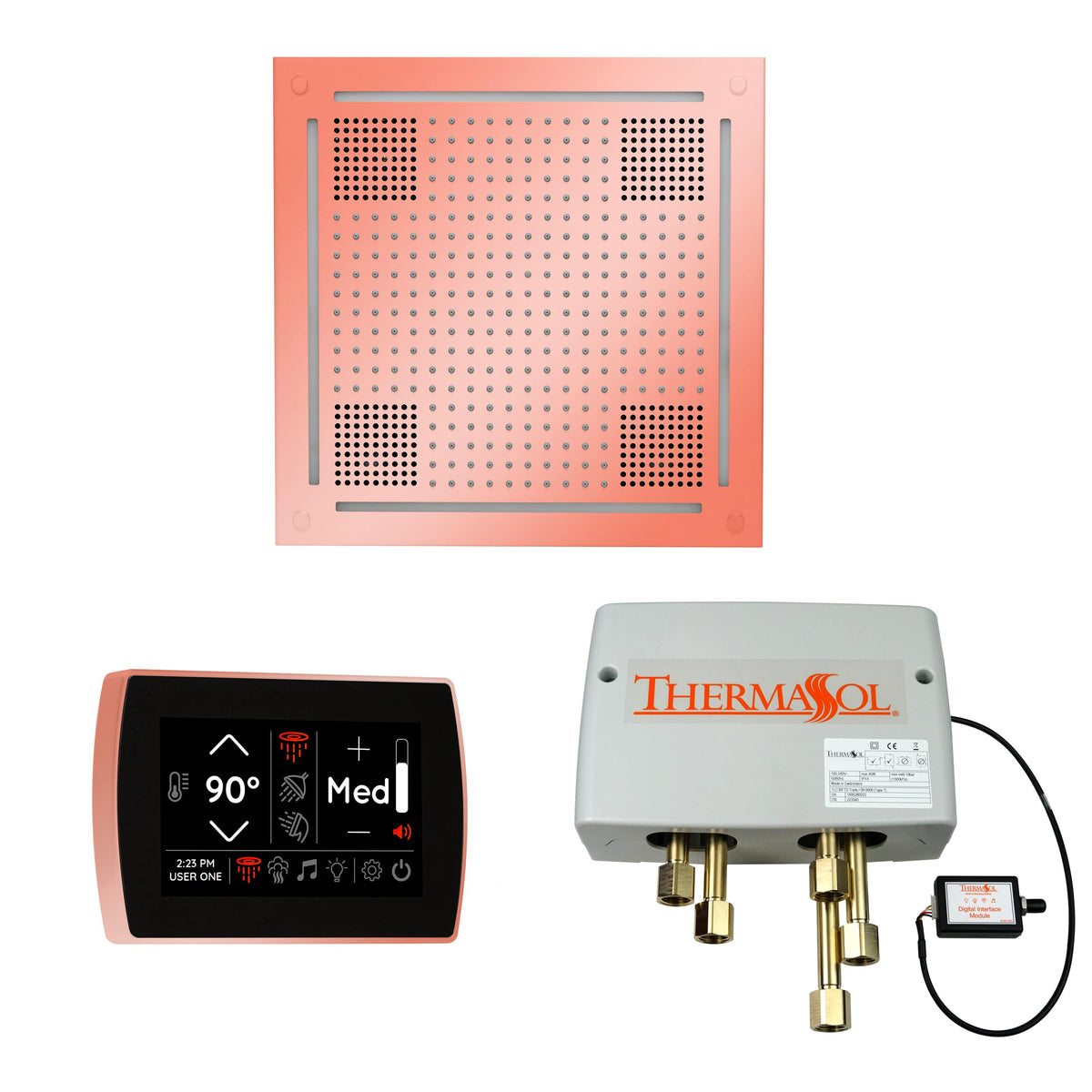 ThermaSol The Wellness Hydrovive Shower Package with SignaTouch Square-Steam Shower Controls & Accessories-ThermaSol-Copper-Nordica Sauna