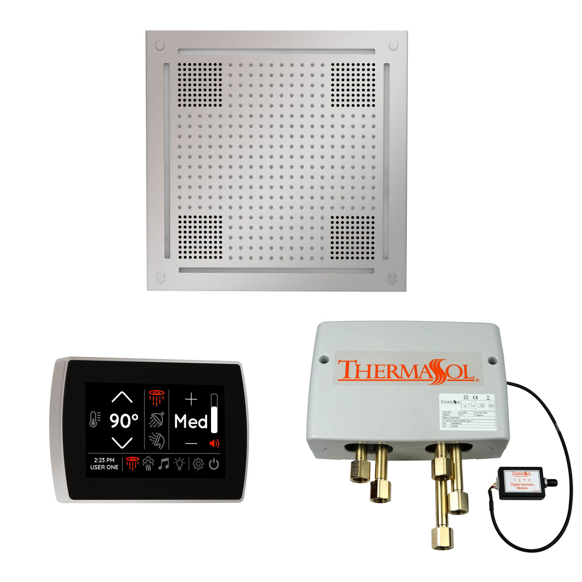 ThermaSol The Wellness Hydrovive Shower Package with SignaTouch Square-Steam Shower Controls & Accessories-ThermaSol-Polished Chrome-Nordica Sauna