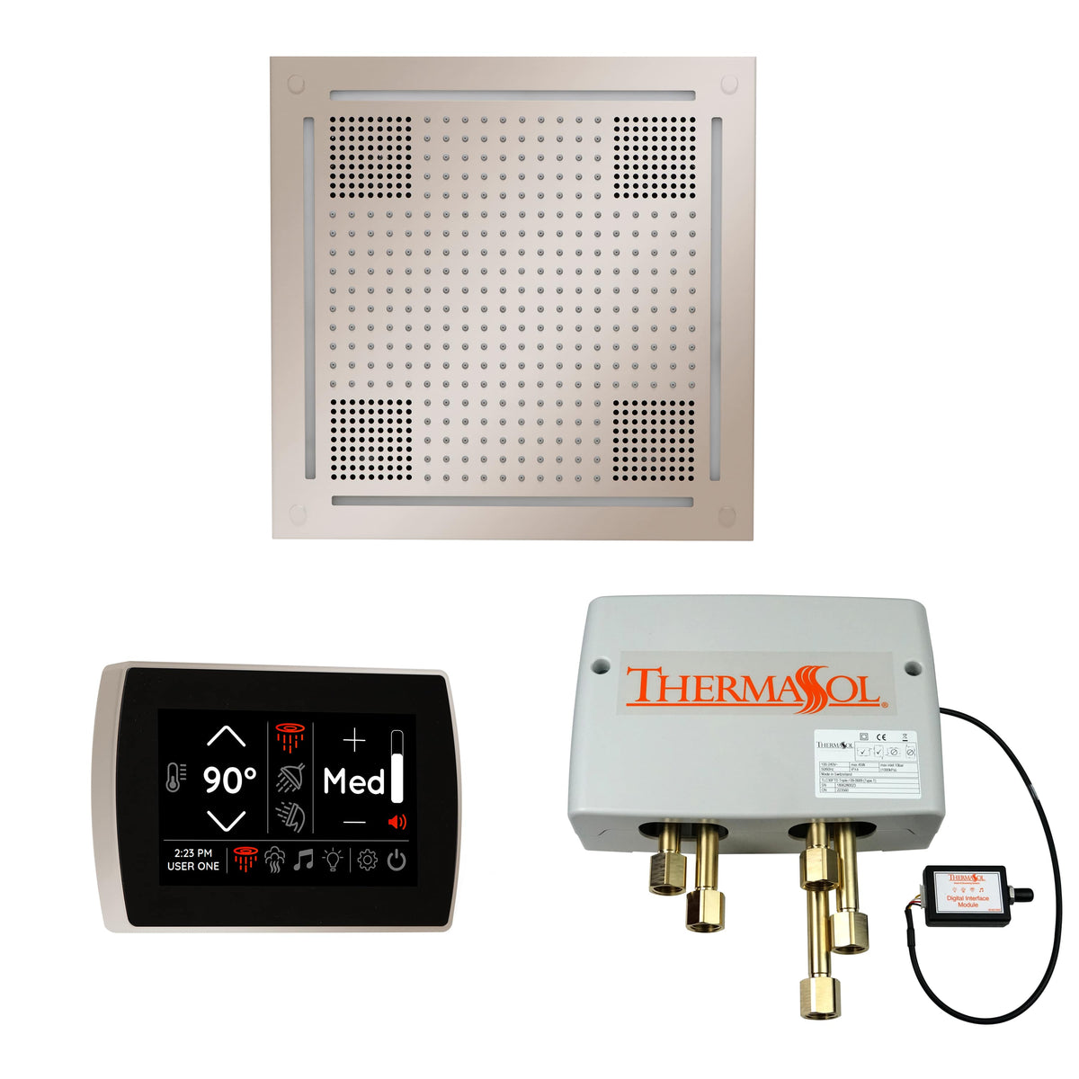 ThermaSol The Wellness Hydrovive Shower Package with SignaTouch Square-Steam Shower Controls & Accessories-ThermaSol-Polished Nickel-Nordica Sauna