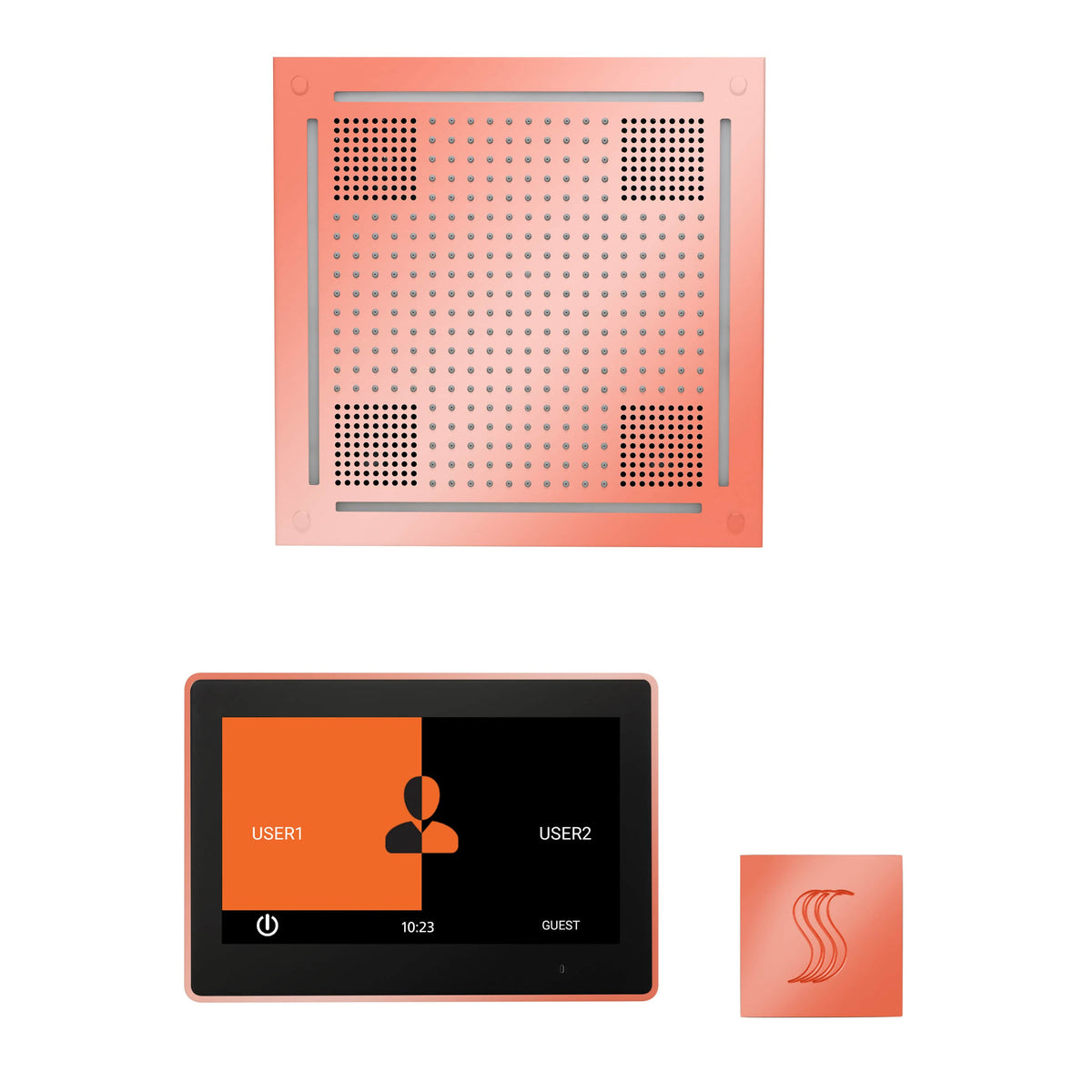 ThermaSol The wellness Hydrovive Steam Package with 10" ThermaTouch Square-Steam Shower Controls & Accessories-ThermaSol-Copper-Nordica Sauna