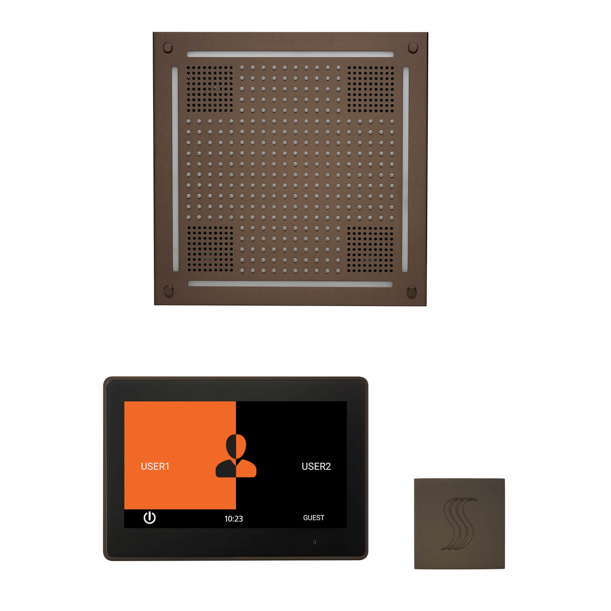ThermaSol The wellness Hydrovive Steam Package with 10" ThermaTouch Square-Steam Shower Controls & Accessories-ThermaSol-Oil Rubbed Bronze-Nordica Sauna