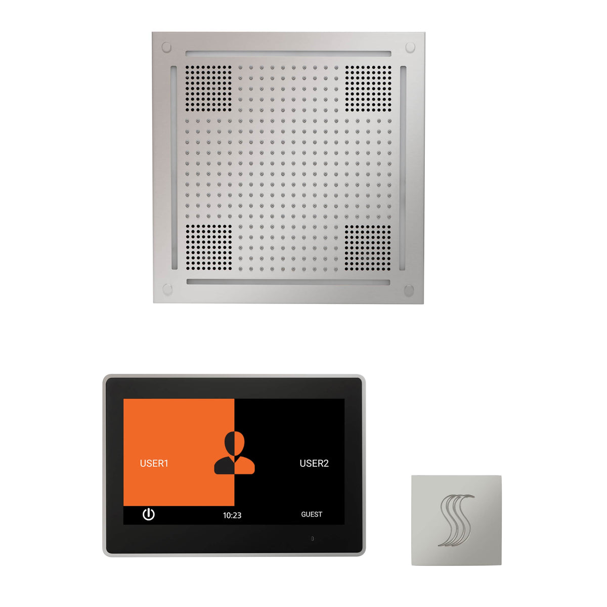 ThermaSol The wellness Hydrovive Steam Package with 10" ThermaTouch Square-Steam Shower Controls & Accessories-ThermaSol-Polished Chrome-Nordica Sauna