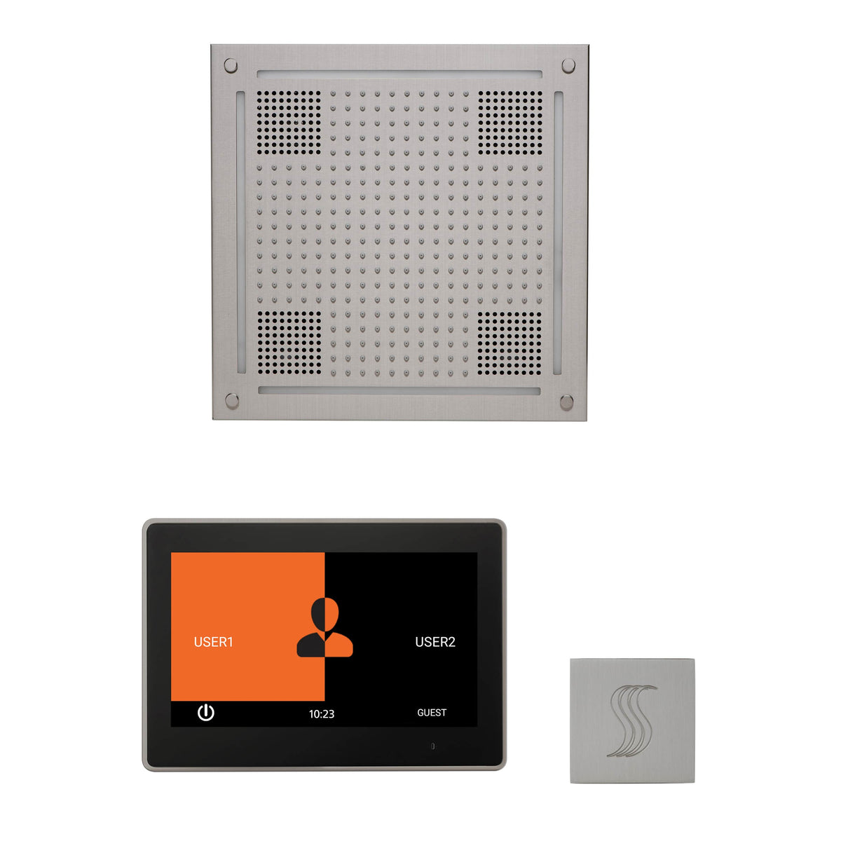 ThermaSol The wellness Hydrovive Steam Package with 10" ThermaTouch Square-Steam Shower Controls & Accessories-ThermaSol-Satin Chrome-Nordica Sauna