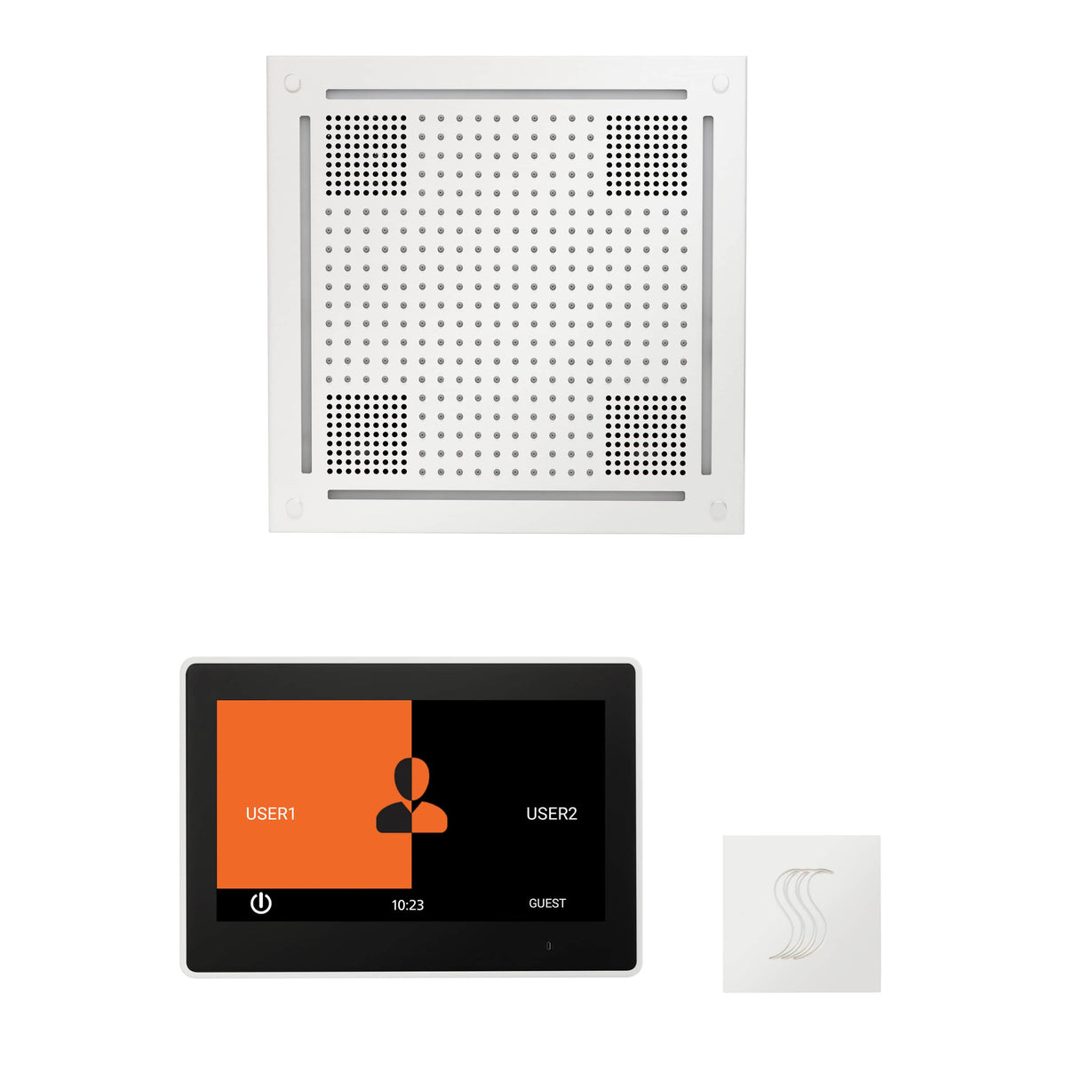 ThermaSol The wellness Hydrovive Steam Package with 10" ThermaTouch Square-Steam Shower Controls & Accessories-ThermaSol-White-Nordica Sauna