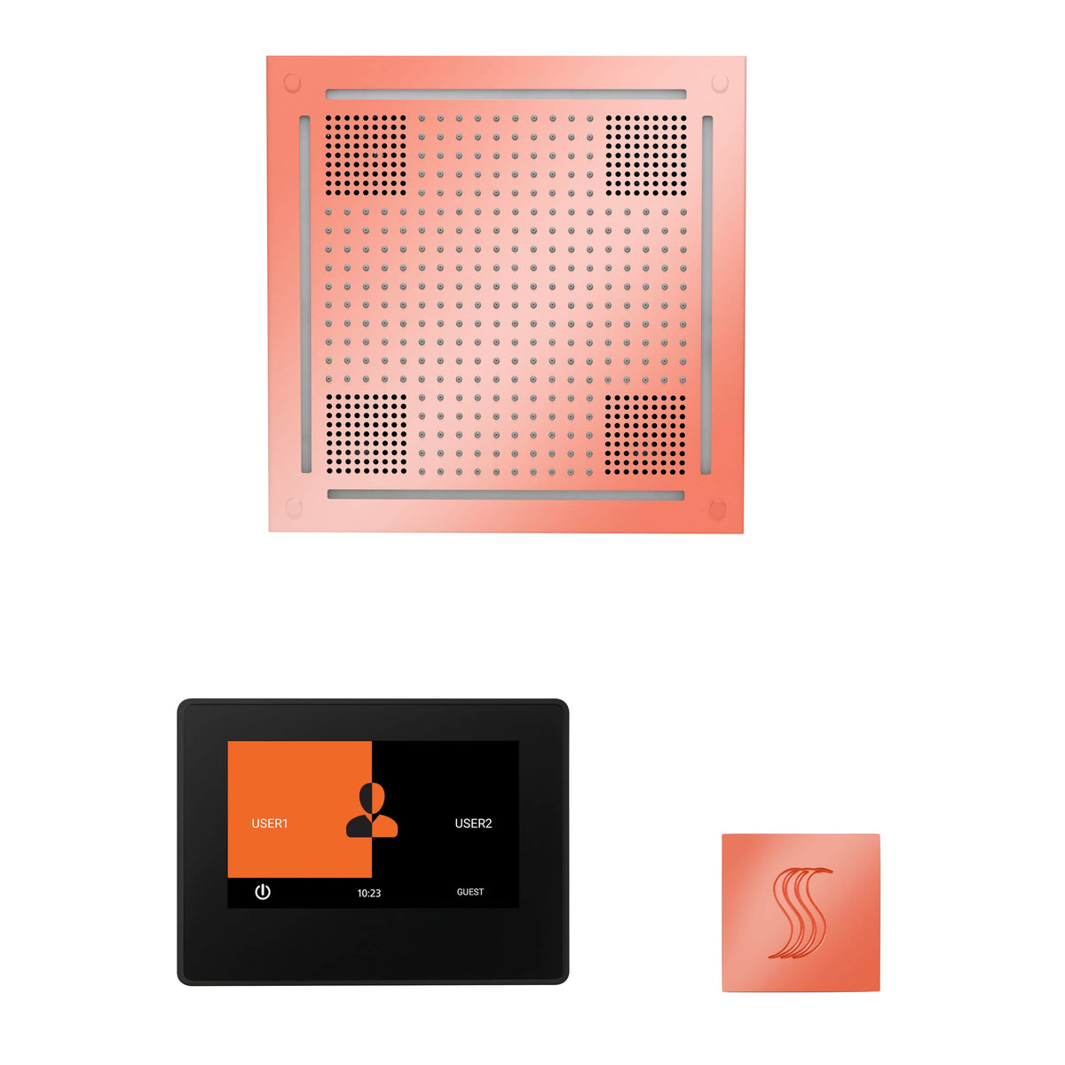 ThermaSol The wellness Hydrovive Steam Package with 7" ThermaTouch Square-Steam Shower Controls & Accessories-ThermaSol-Copper-Nordica Sauna