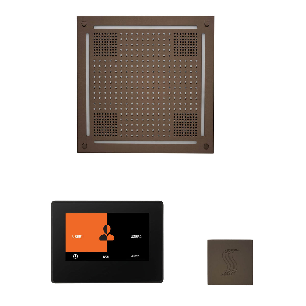ThermaSol The wellness Hydrovive Steam Package with 7" ThermaTouch Square-Steam Shower Controls & Accessories-ThermaSol-Oil Rubbed Bronze-Nordica Sauna