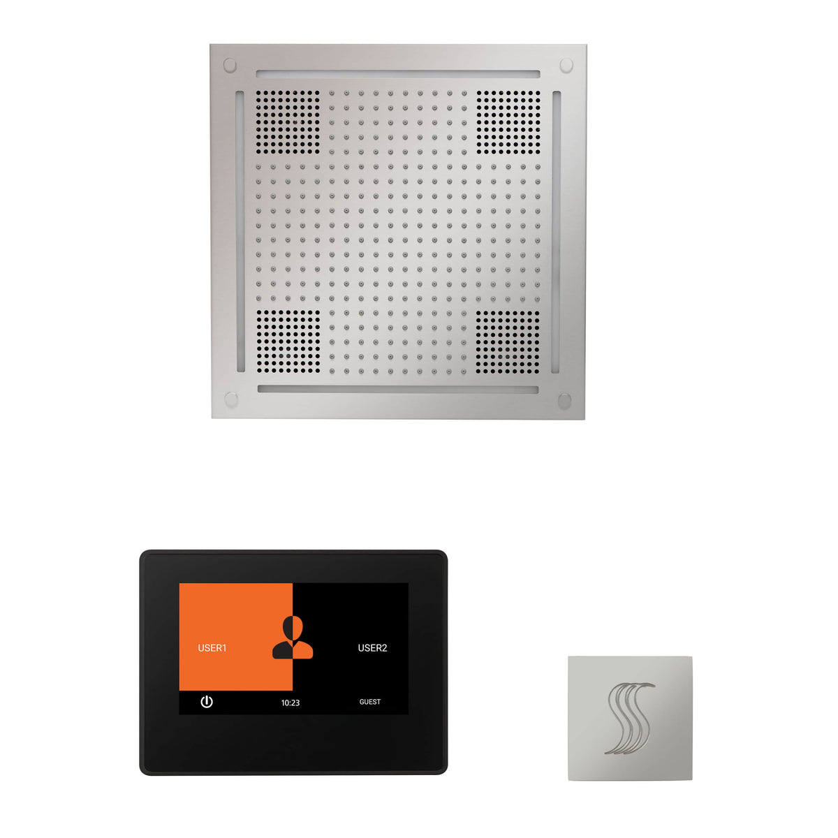 ThermaSol The wellness Hydrovive Steam Package with 7" ThermaTouch Square-Steam Shower Controls & Accessories-ThermaSol-Polished Chrome-Nordica Sauna