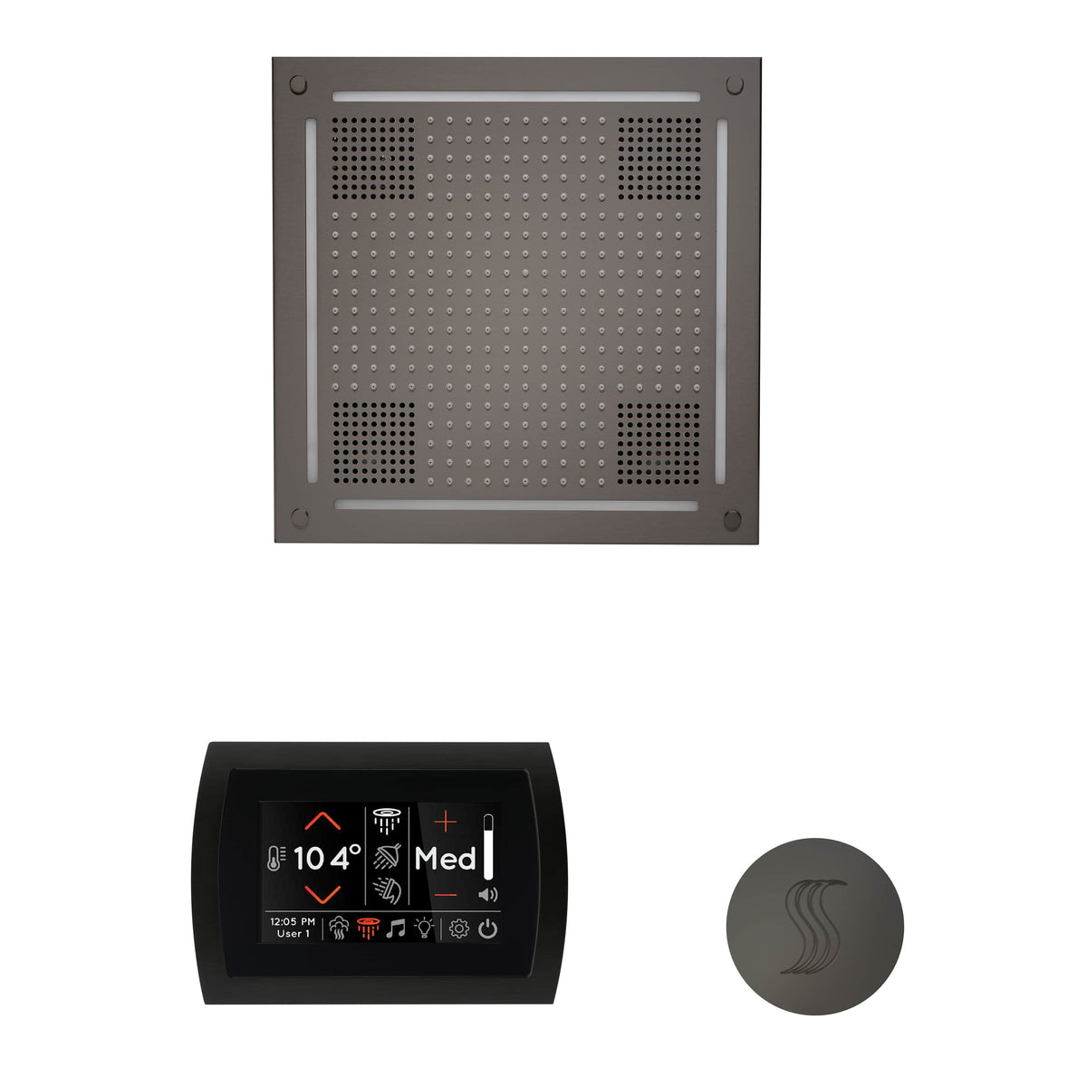ThermaSol The wellness Hydrovive Steam Package with SignaTouch Round-Steam Shower Controls & Accessories-ThermaSol-Black Nickel-Nordica Sauna