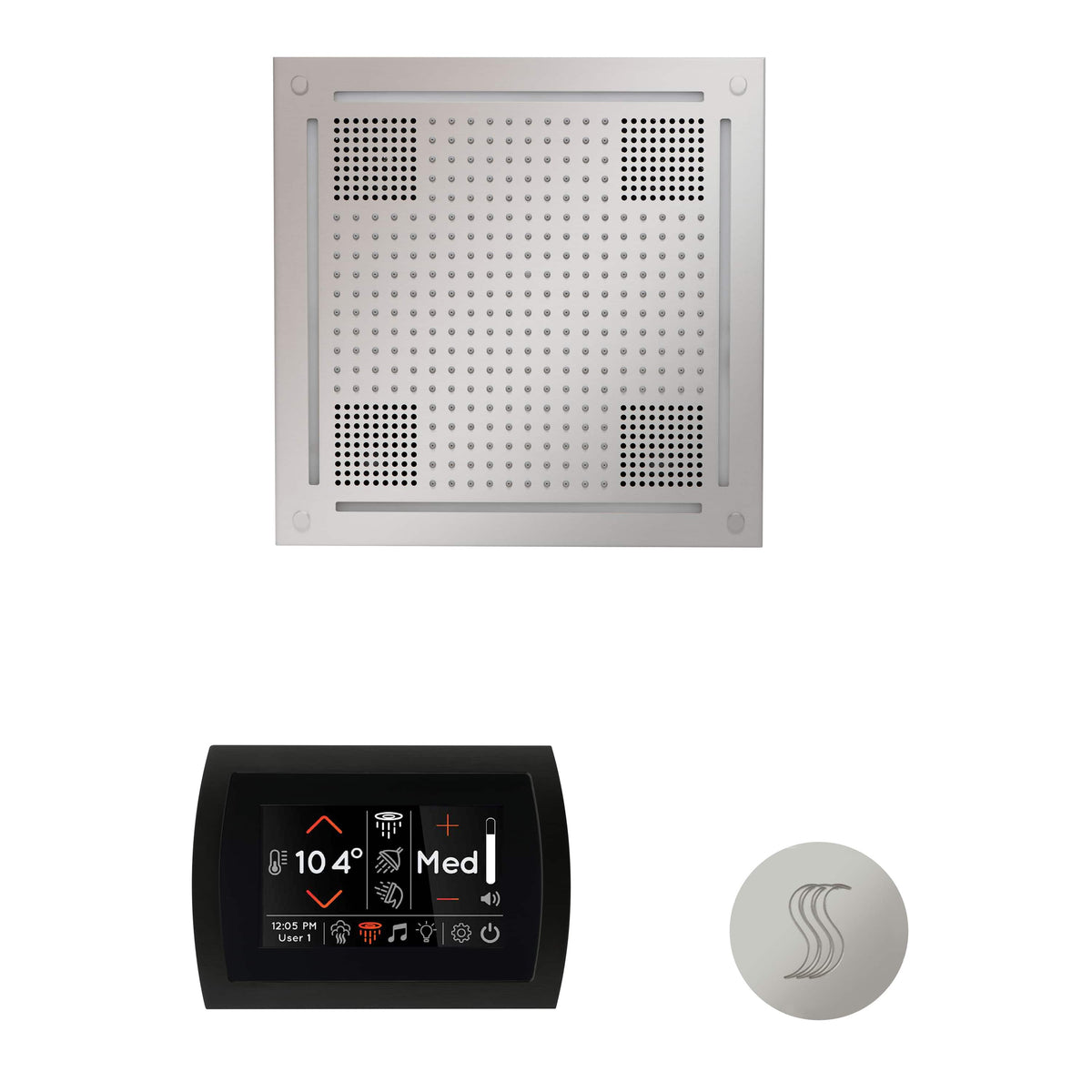 ThermaSol The wellness Hydrovive Steam Package with SignaTouch Round-Steam Shower Controls & Accessories-ThermaSol-Polished Chrome-Nordica Sauna