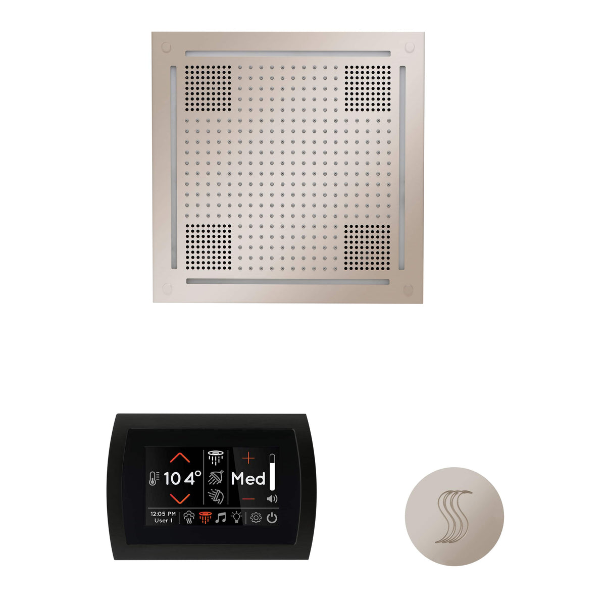 ThermaSol The wellness Hydrovive Steam Package with SignaTouch Round-Steam Shower Controls & Accessories-ThermaSol-Polished Nickel-Nordica Sauna