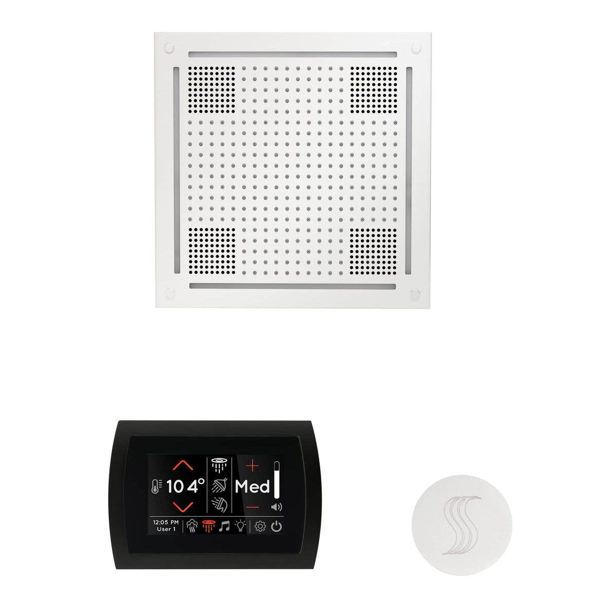 ThermaSol The wellness Hydrovive Steam Package with SignaTouch Round-Steam Shower Controls & Accessories-ThermaSol-White-Nordica Sauna