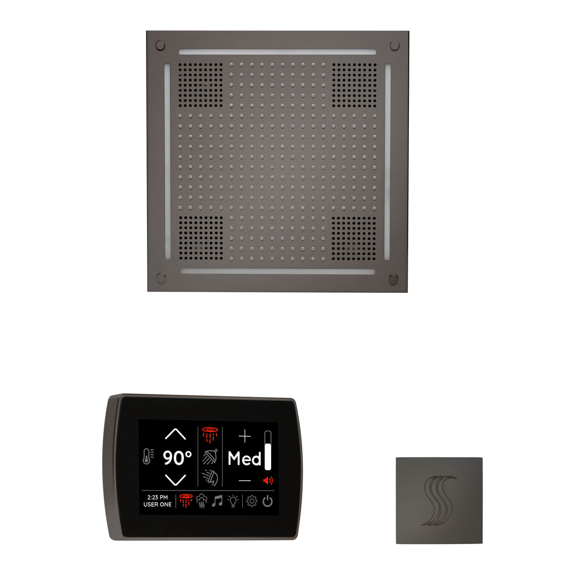 ThermaSol The wellness Hydrovive Steam Package with SignaTouch Square-Steam Shower Controls & Accessories-ThermaSol-Black Nickel-Nordica Sauna