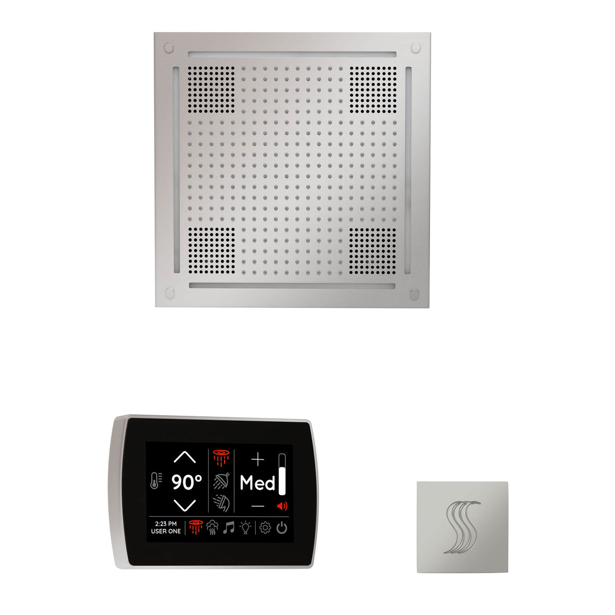 ThermaSol The wellness Hydrovive Steam Package with SignaTouch Square-Steam Shower Controls & Accessories-ThermaSol-Polished Chrome-Nordica Sauna