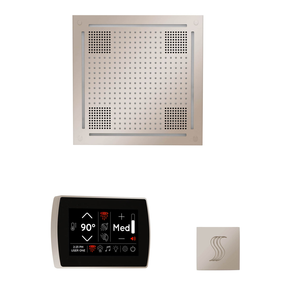 ThermaSol The wellness Hydrovive Steam Package with SignaTouch Square-Steam Shower Controls & Accessories-ThermaSol-Polished Nickel-Nordica Sauna