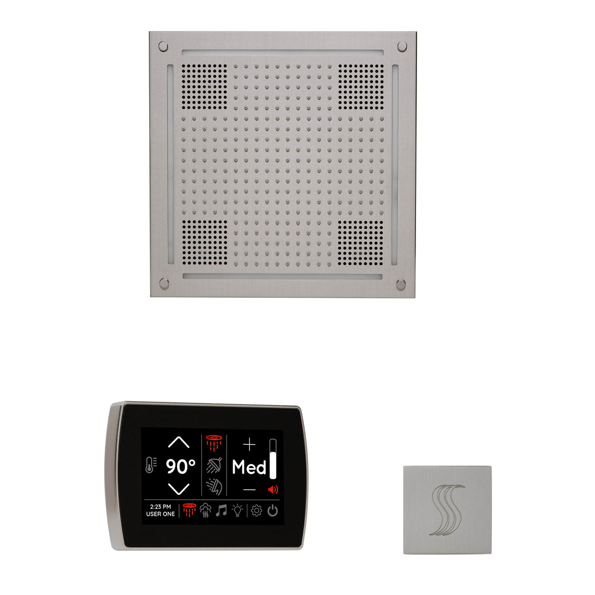 ThermaSol The wellness Hydrovive Steam Package with SignaTouch Square-Steam Shower Controls & Accessories-ThermaSol-Satin Chrome-Nordica Sauna