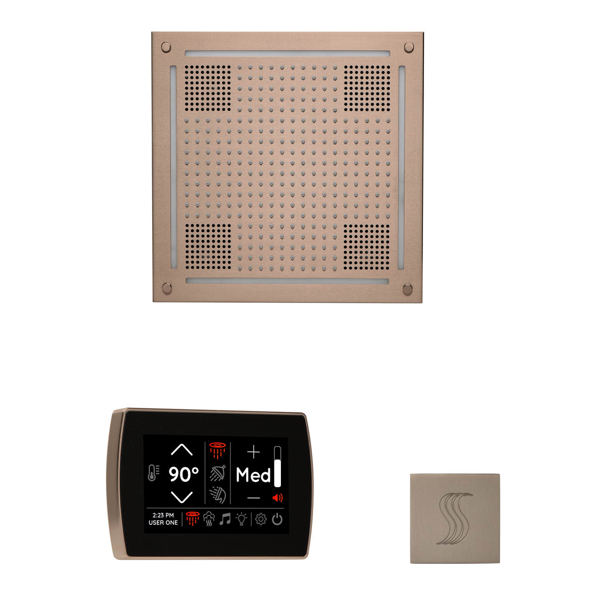ThermaSol The wellness Hydrovive Steam Package with SignaTouch Square-Steam Shower Controls & Accessories-ThermaSol-Satin Nickel-Nordica Sauna
