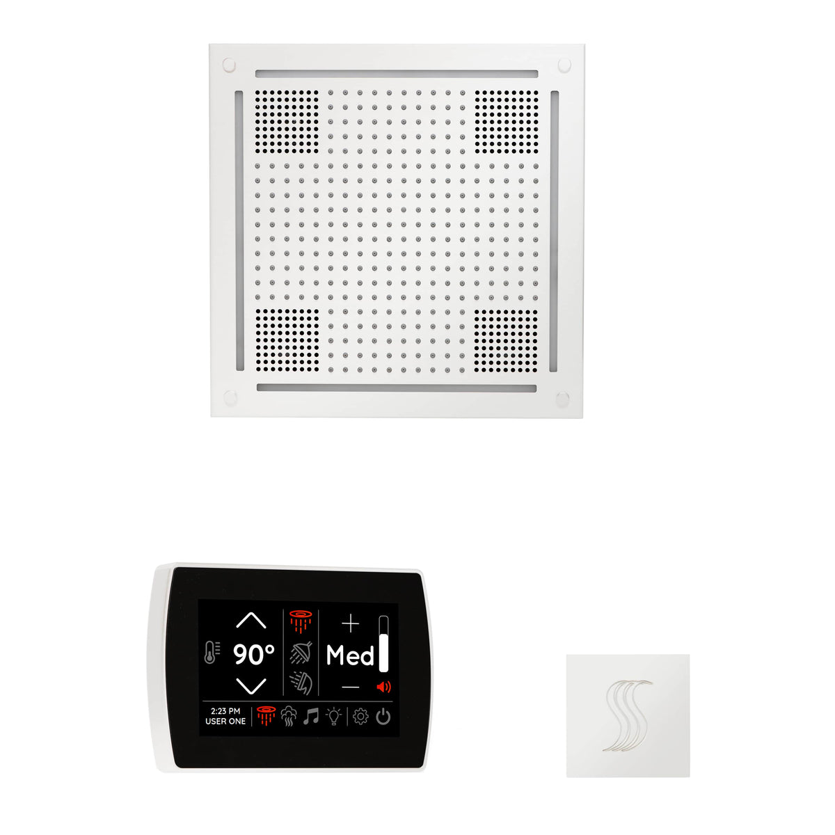 ThermaSol The wellness Hydrovive Steam Package with SignaTouch Square-Steam Shower Controls & Accessories-ThermaSol-White-Nordica Sauna