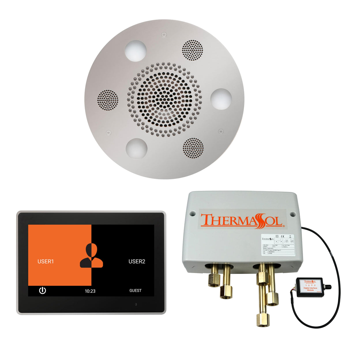 ThermaSol The Wellness Shower Package with 10" ThermaTouch Round-Steam Shower Controls & Accessories-ThermaSol-Polished Chrome-Nordica Sauna
