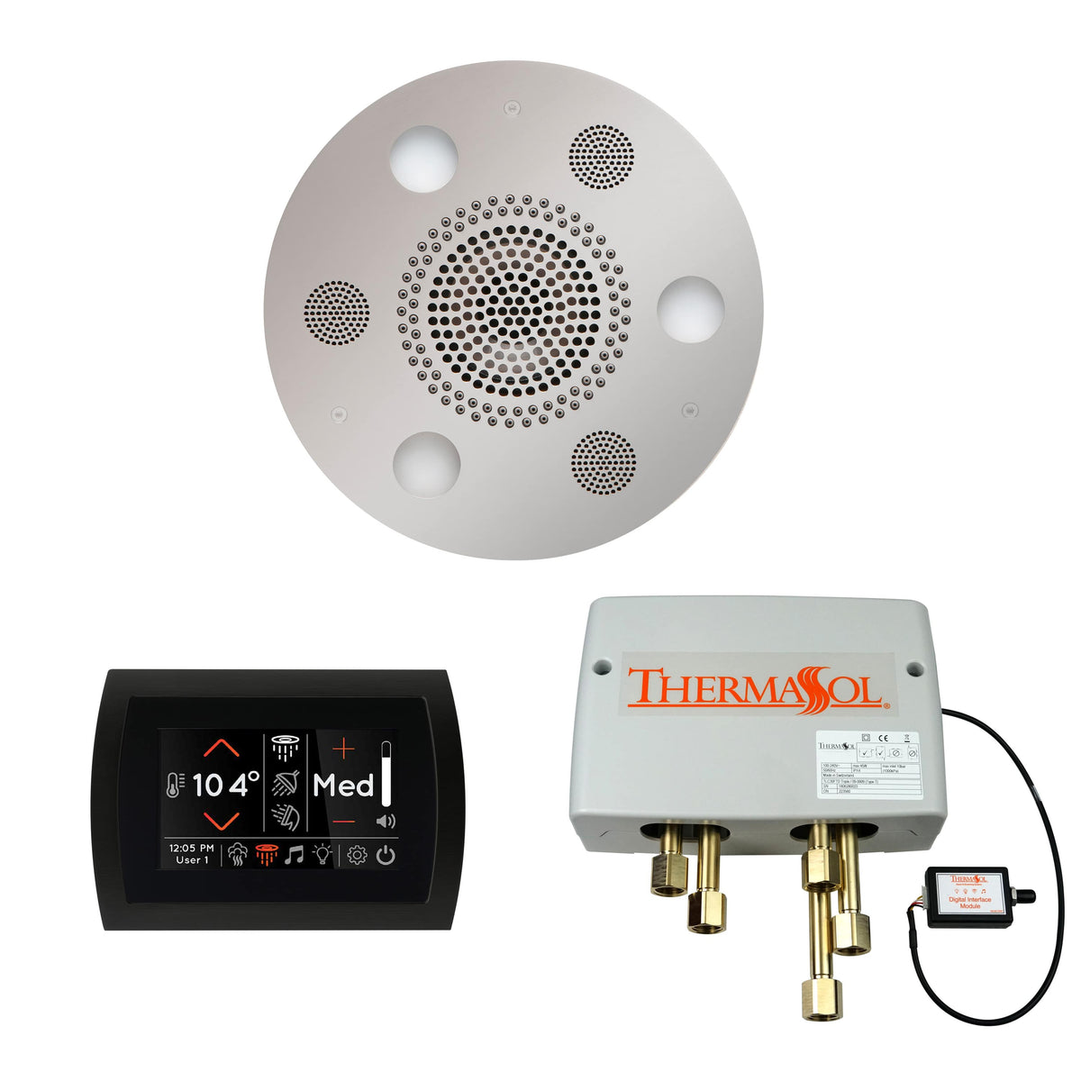 ThermaSol The Wellness Shower Package with SignaTouch Round-Steam Shower Controls & Accessories-ThermaSol-Polished Chrome-Nordica Sauna