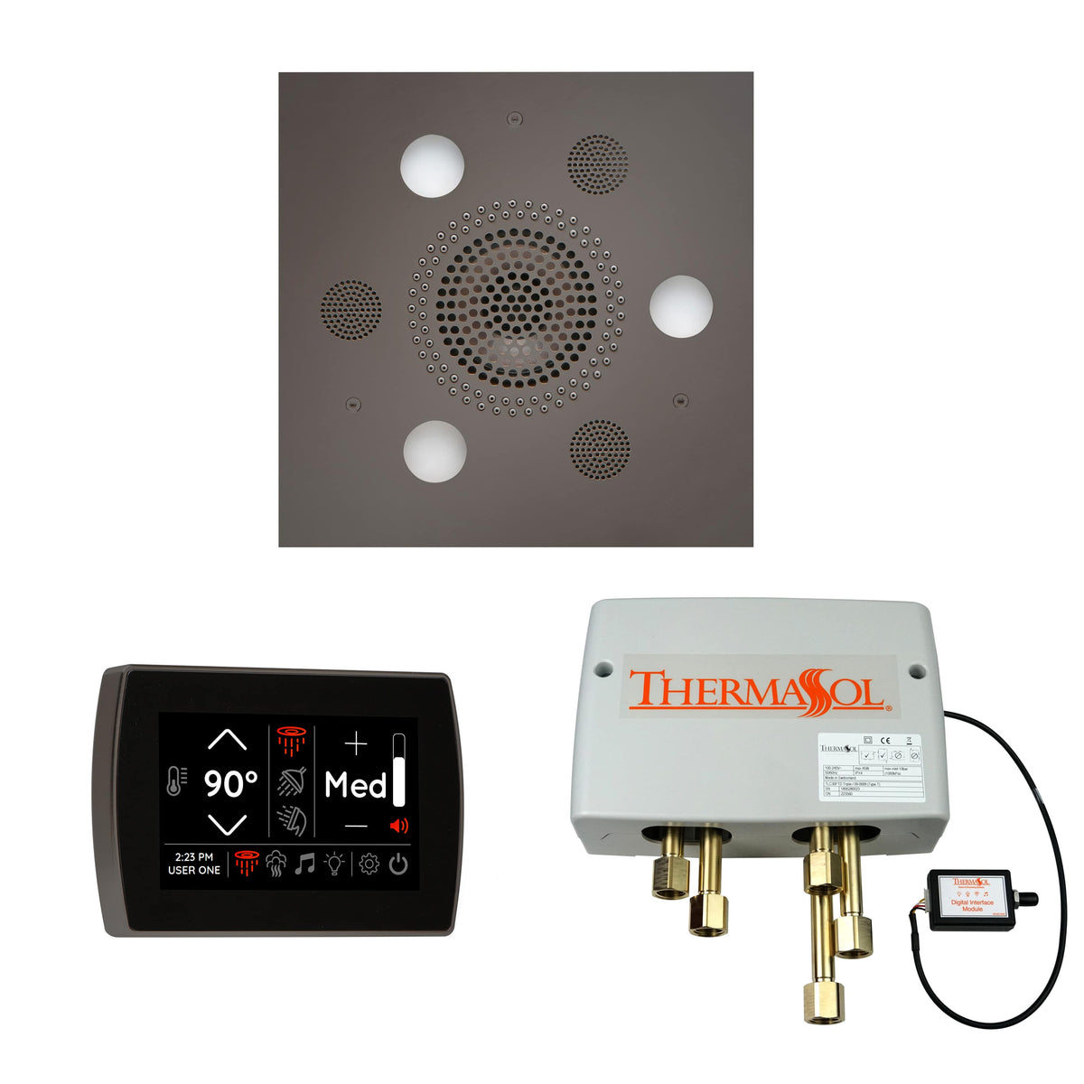 ThermaSol The Wellness Shower Package with SignaTouch Square-Steam Shower Controls & Accessories-ThermaSol-Black Nickel-Nordica Sauna