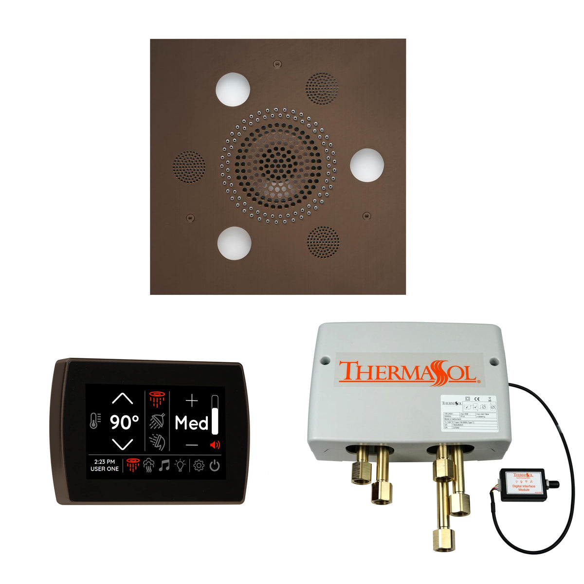 ThermaSol The Wellness Shower Package with SignaTouch Square-Steam Shower Controls & Accessories-ThermaSol-Oil Rubbed Bronze-Nordica Sauna