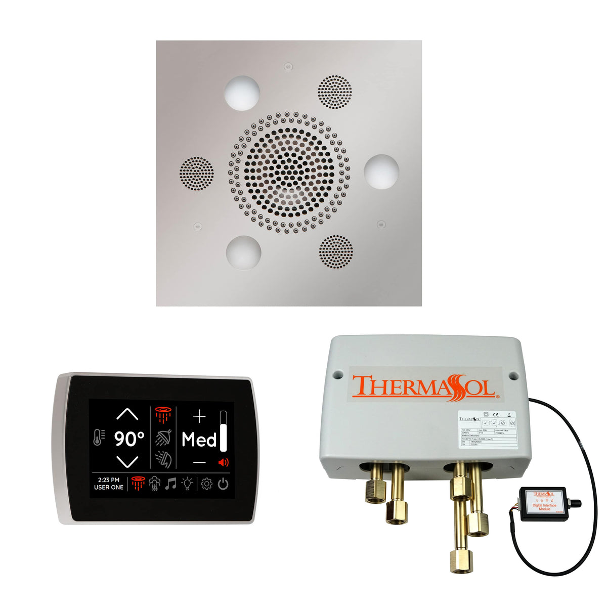 ThermaSol The Wellness Shower Package with SignaTouch Square-Steam Shower Controls & Accessories-ThermaSol-Polished Chrome-Nordica Sauna