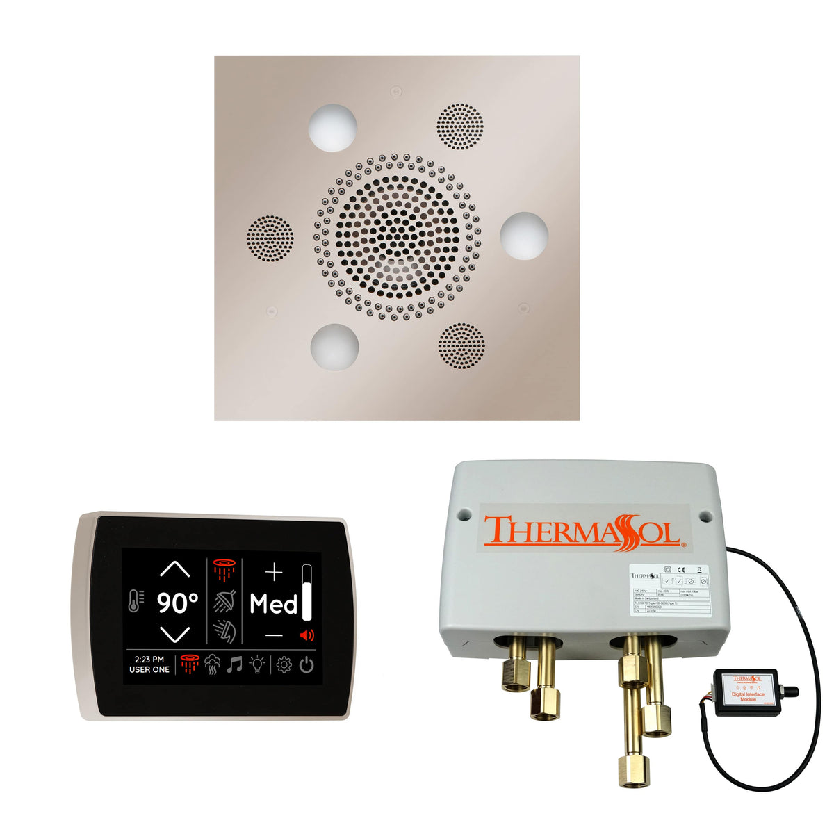 ThermaSol The Wellness Shower Package with SignaTouch Square-Steam Shower Controls & Accessories-ThermaSol-Polished Nickel-Nordica Sauna