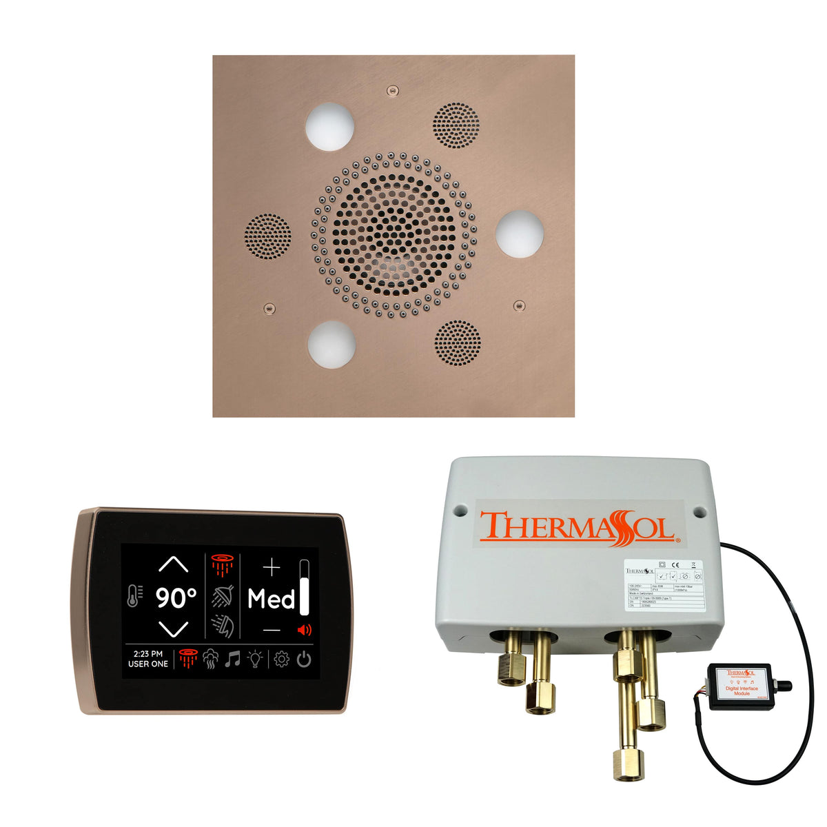 ThermaSol The Wellness Shower Package with SignaTouch Square-Steam Shower Controls & Accessories-ThermaSol-Satin Nickel-Nordica Sauna