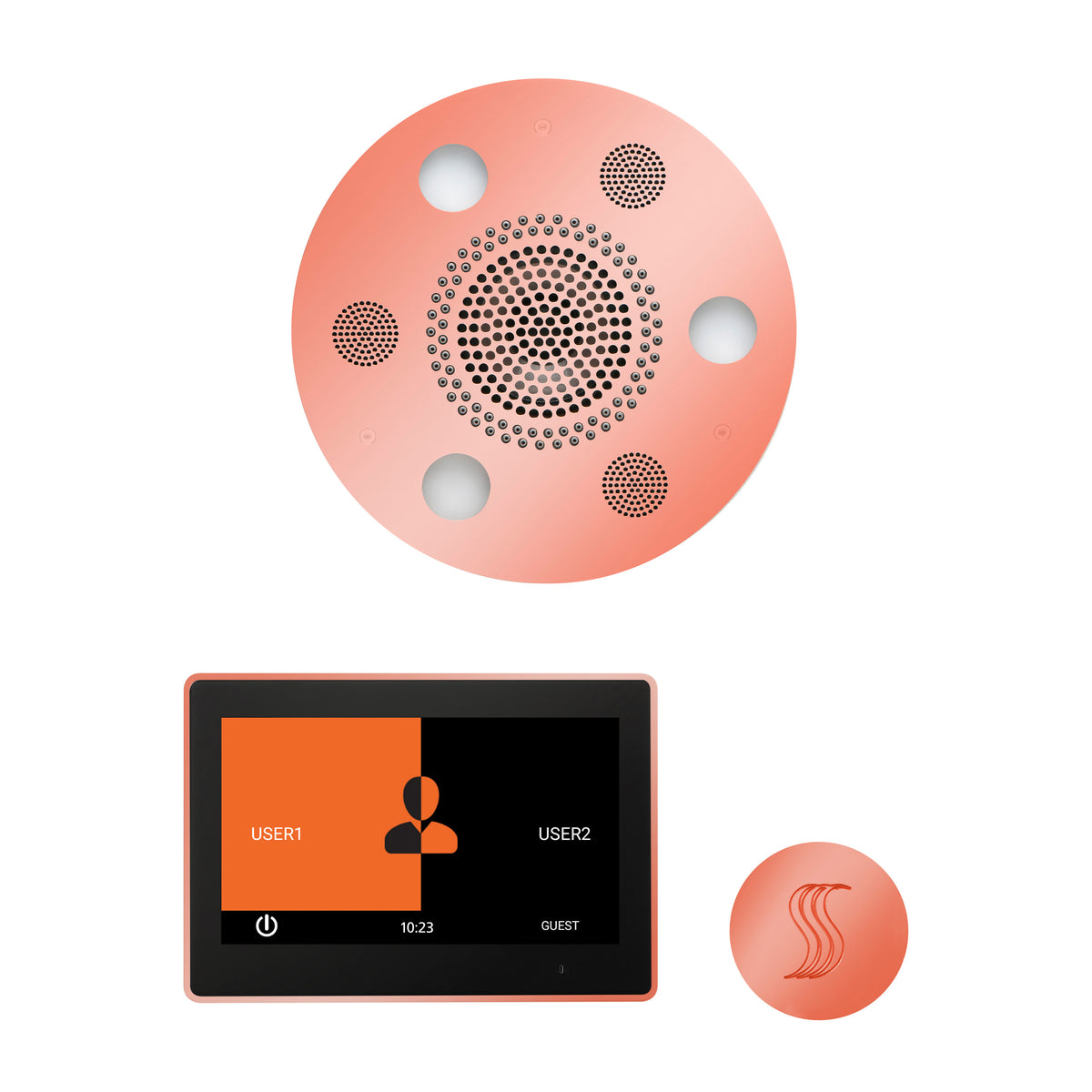 ThermaSol The Wellness Steam Package with 10" ThermaTouch Round-Steam Shower Controls & Accessories-ThermaSol-Copper-Nordica Sauna
