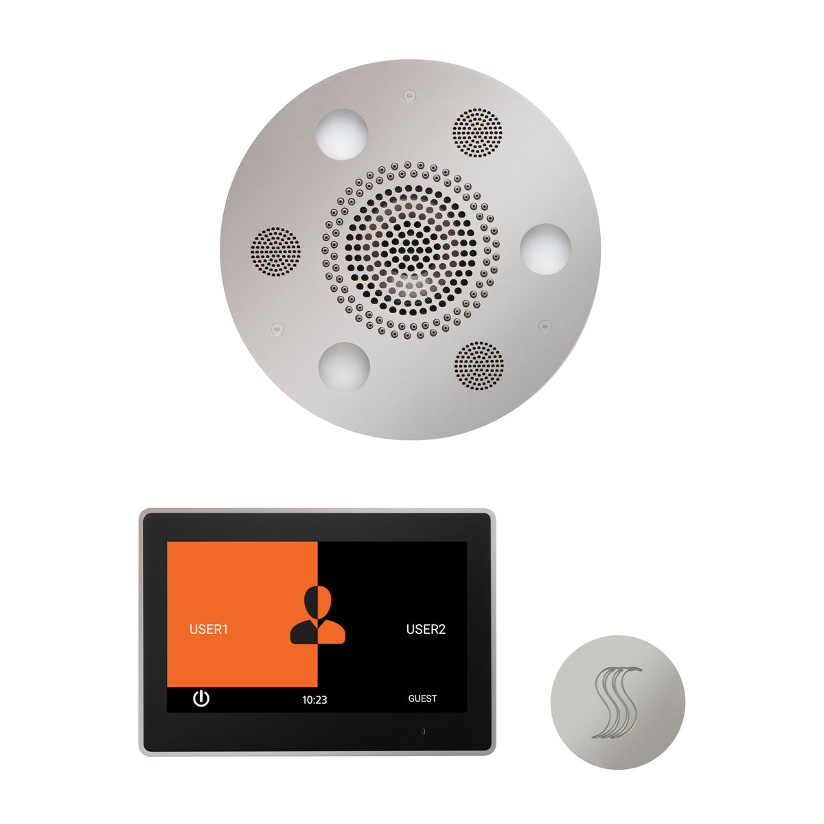 ThermaSol The Wellness Steam Package with 10" ThermaTouch Round-Steam Shower Controls & Accessories-ThermaSol-Polished Chrome-Nordica Sauna