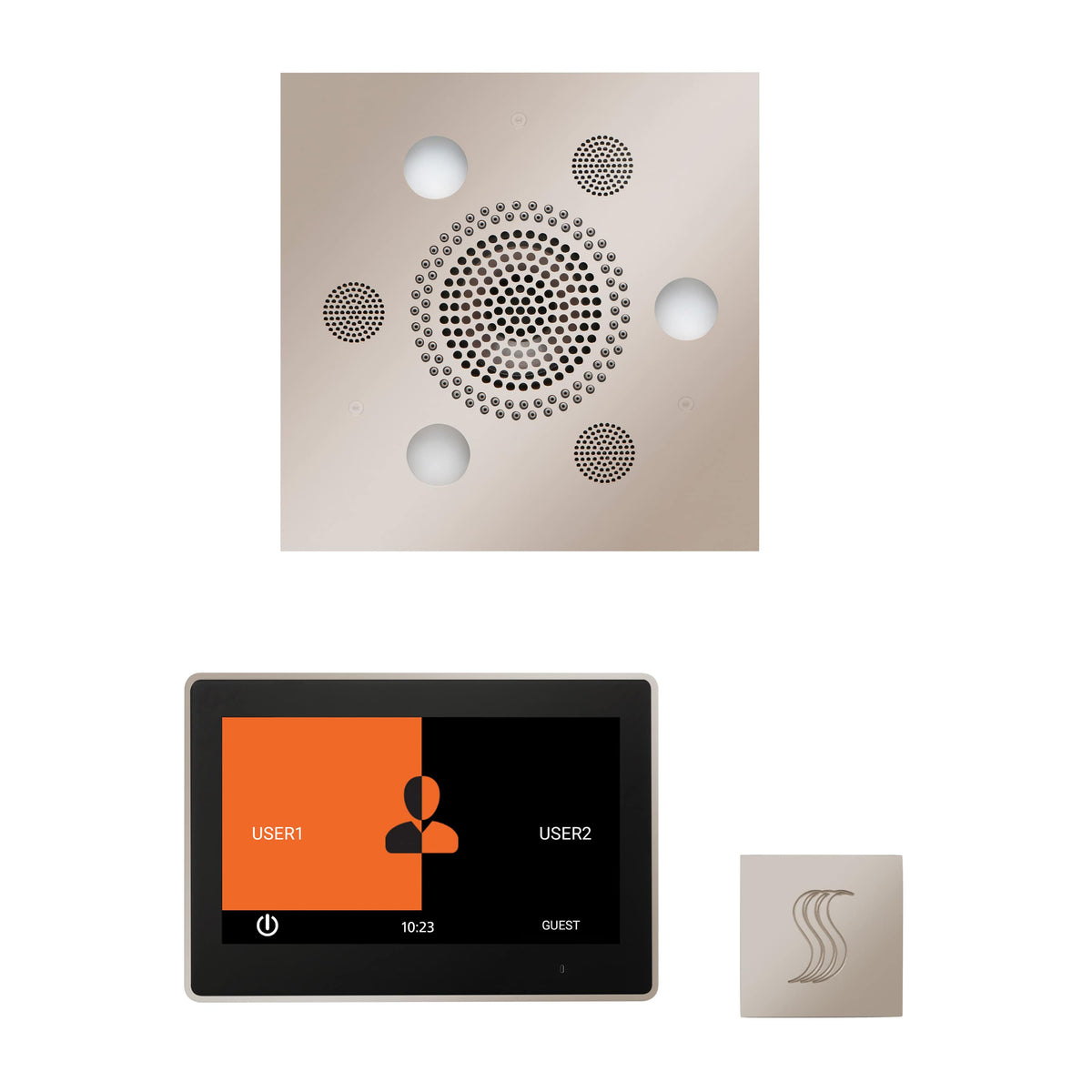 ThermaSol The Wellness Steam Package with 10" ThermaTouch Square-Steam Shower Controls & Accessories-ThermaSol-Polished Nickel-Nordica Sauna