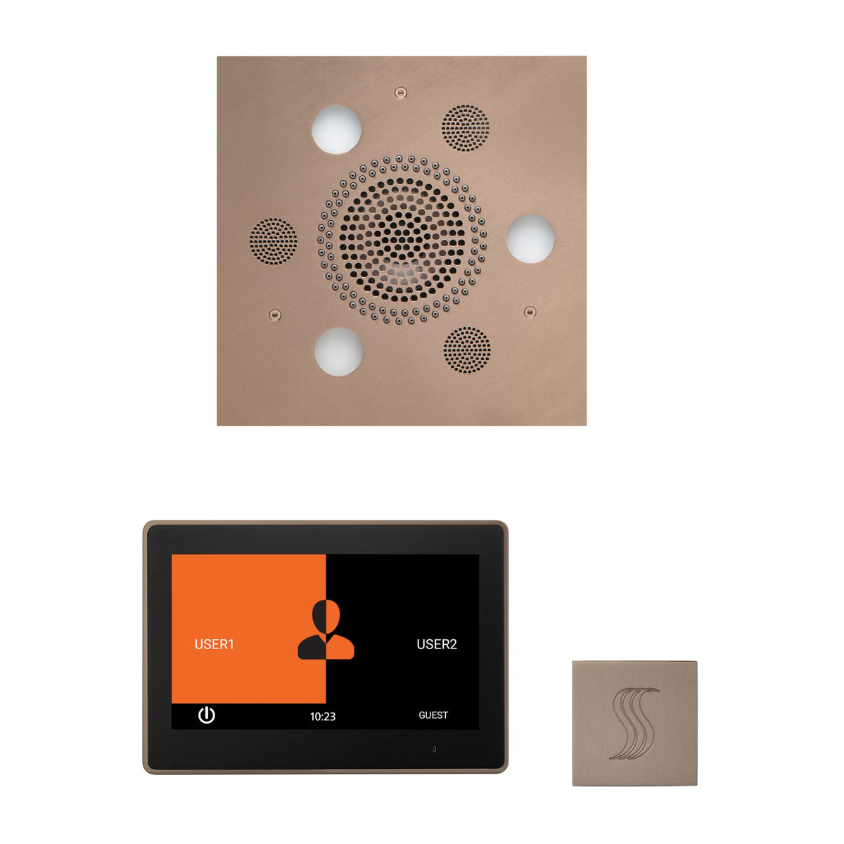 ThermaSol The Wellness Steam Package with 10" ThermaTouch Square-Steam Shower Controls & Accessories-ThermaSol-Satin Nickel-Nordica Sauna