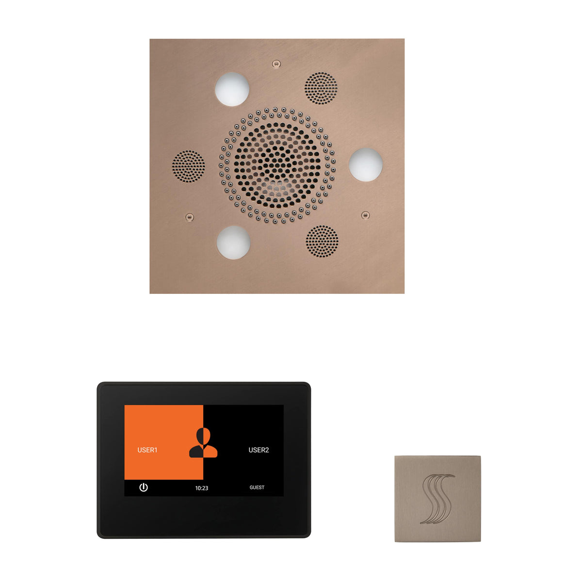 ThermaSol The Wellness Steam Package with 7" ThermaTouch Square-Steam Shower Controls & Accessories-ThermaSol-Satin Nickel-Nordica Sauna