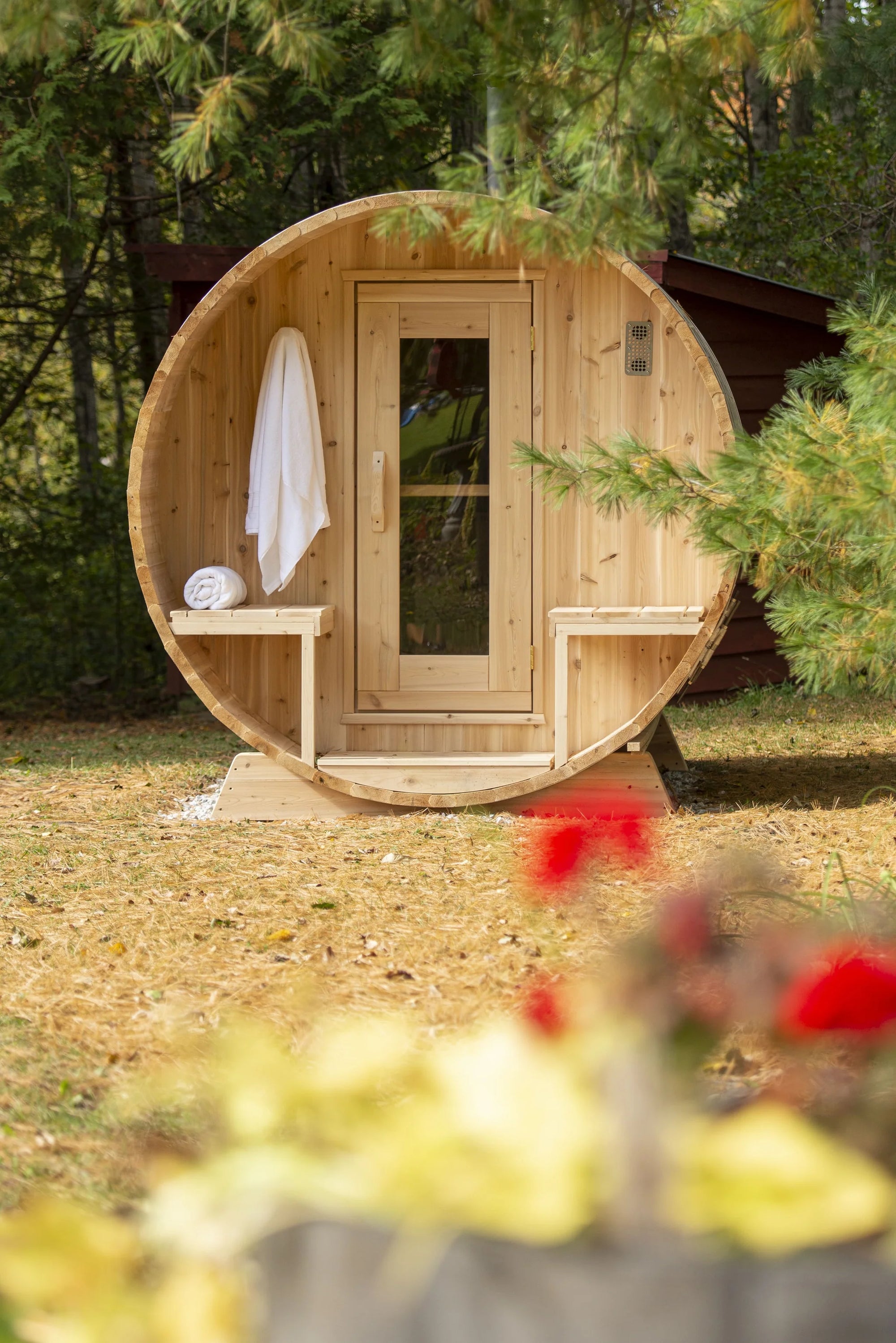 Barrel Sauna with Porch