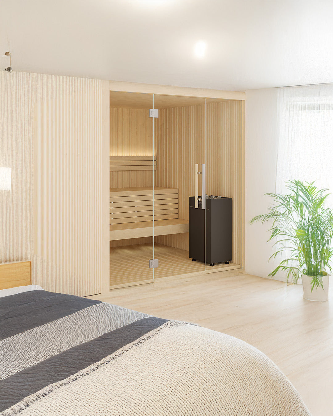 Auroom Libera Glass Aspen -  3 Person Traditional Sauna