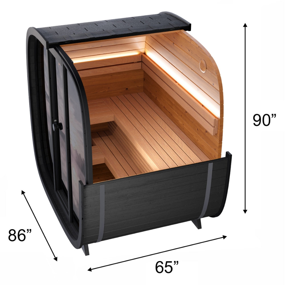 Leil Saunas Black Cube Classic 4-Person Outdoor Sauna