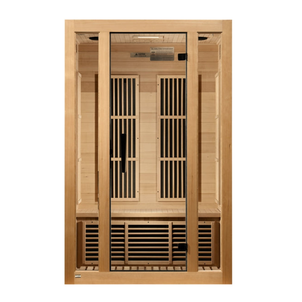 Golden Designs Maxxus "Seattle" 2-Person Near Zero EMF FAR Infrared Carbon Sauna with Canadian Hemlock | MX-J206-01-ZF