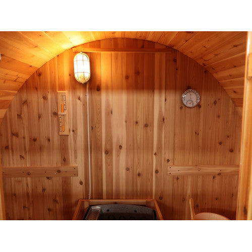 Sunray Solace 2-Person Traditional Barrel Sauna with 6kW Harvia Heater