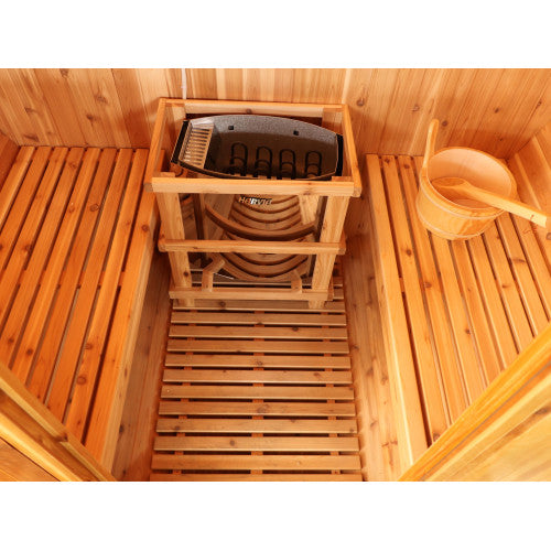 Sunray Solace 2-Person Traditional Barrel Sauna with 6kW Harvia Heater