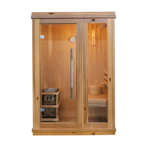 Sunray Aston 1-2 Person Traditional Sauna with 4.5kW Harvia Heater-Sunray-Nordica Sauna