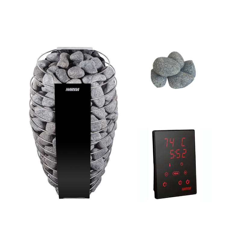 Harvia Spirit SP80E Electric Sauna Heater Package-Sauna Heater-Harvia-240V/1PH (Home Use)-Standard Xenio CX45-