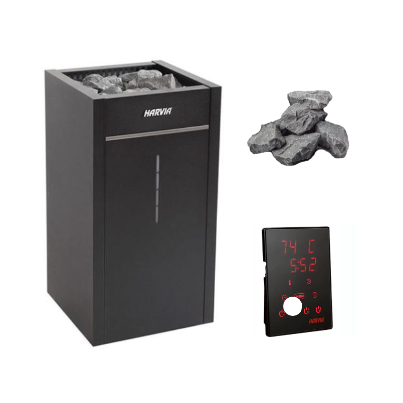 Harvia Virta Combi HL60SA 6kW Electric Sauna Heater Package-Sauna Heater-Harvia-Standard Xenio CX30C-